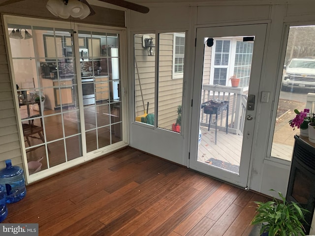 view of sunroom