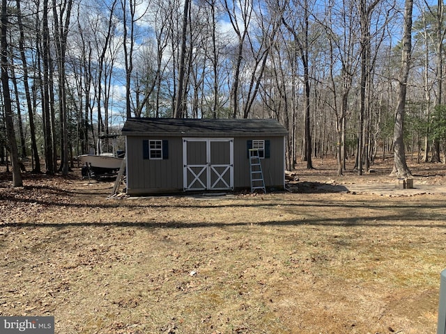 view of shed