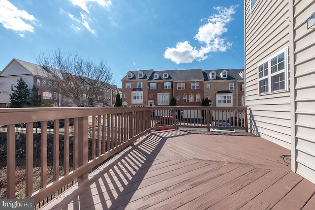 deck featuring a residential view