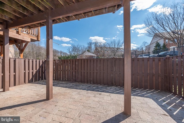 view of patio / terrace with a fenced backyard