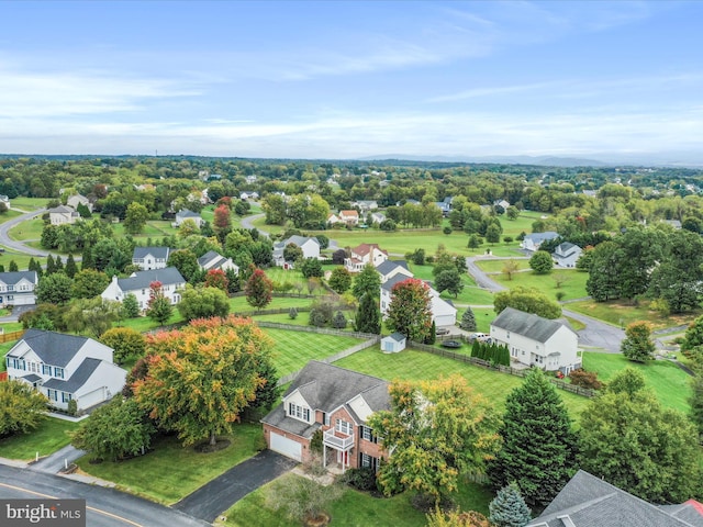 bird's eye view featuring a residential view