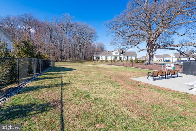 view of yard featuring fence