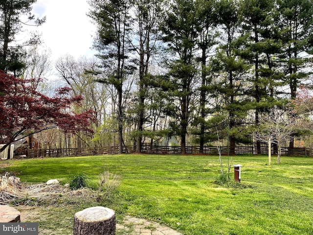 view of yard with fence