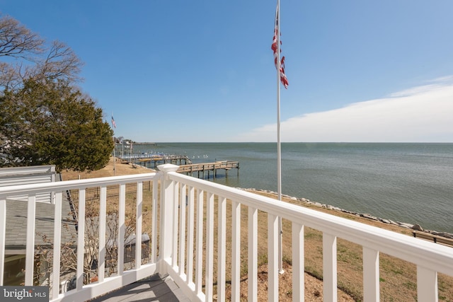 balcony with a water view