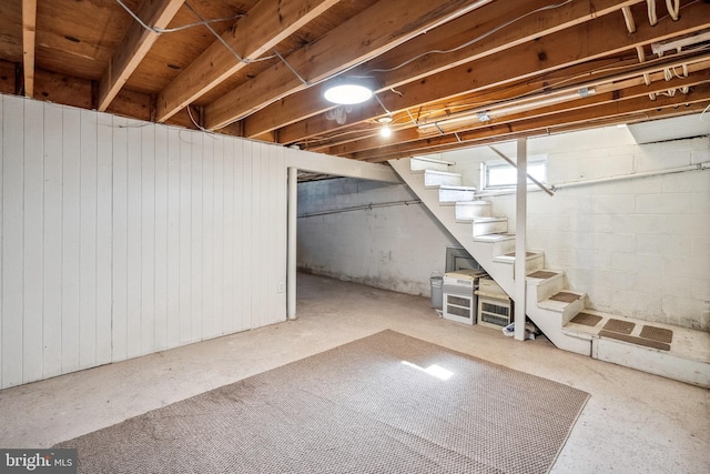 basement with stairway