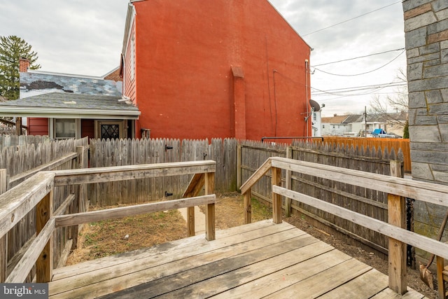 deck featuring fence