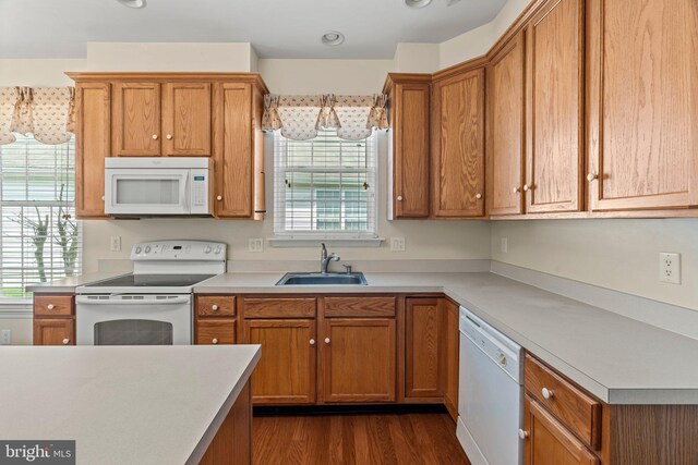 119 Glengarry Ln, Hainesport, NJ 08036 - kitchen with white appliances, a sink, healthy amount of natural light, and light countertops