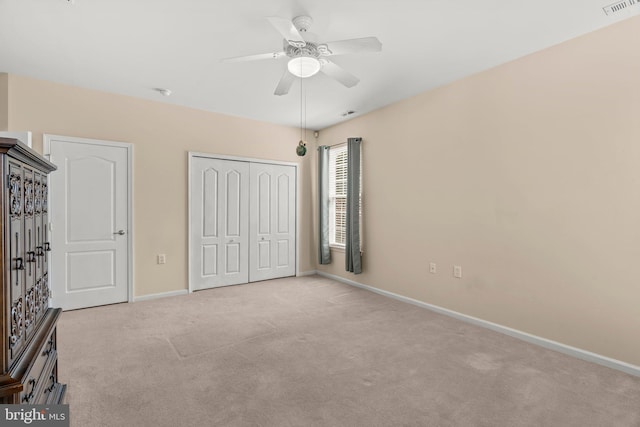 119 Glengarry Ln, Hainesport, NJ 08036 - unfurnished bedroom with carpet floors, baseboards, a closet, and ceiling fan