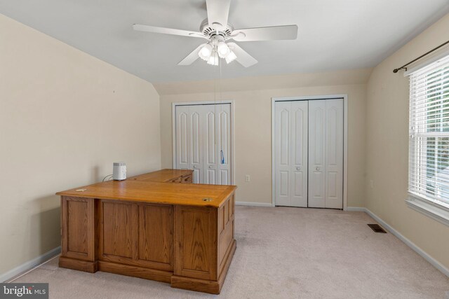 119 Glengarry Ln, Hainesport, NJ 08036 - office featuring light colored carpet, healthy amount of natural light, and ceiling fan