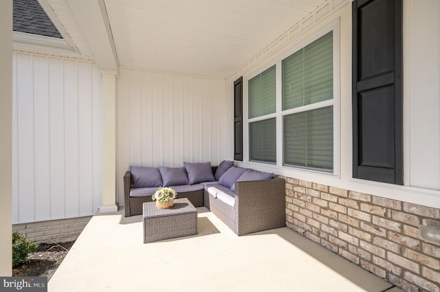 view of patio featuring an outdoor living space