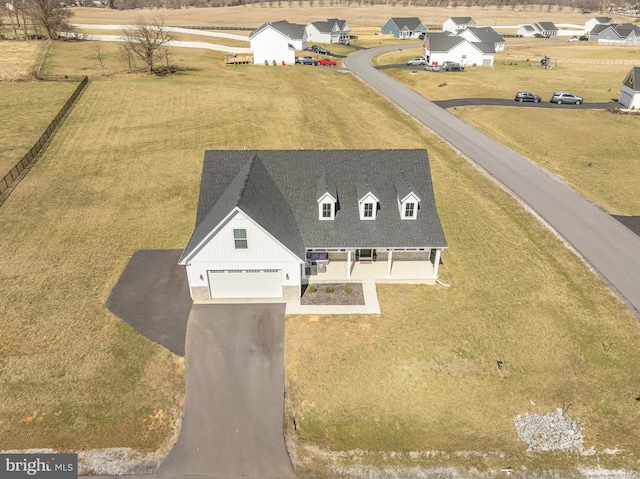 bird's eye view featuring a rural view