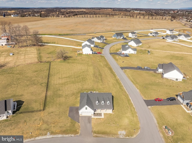 aerial view with a rural view