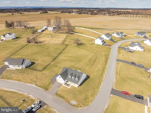 aerial view with a rural view