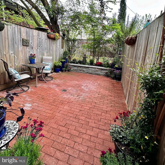 view of patio / terrace featuring a fenced backyard