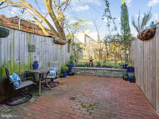 view of patio / terrace with a fenced backyard