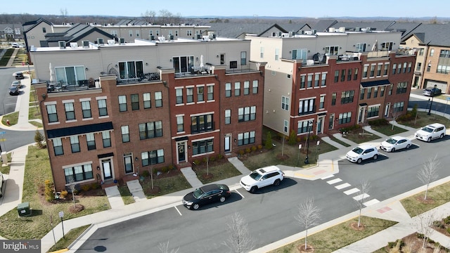 bird's eye view with a residential view