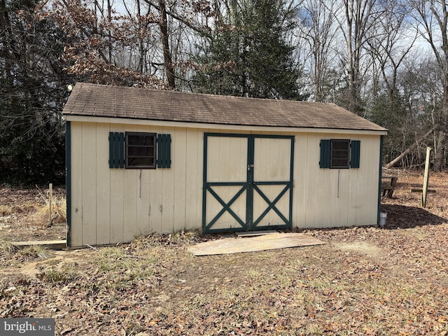 view of shed