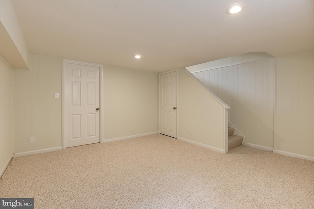 4911 29th Rd S, Arlington, VA 22206 - finished basement featuring carpet flooring, recessed lighting, and stairs