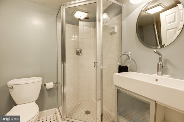 4911 29th Rd S, Arlington, VA 22206 - full bath with a shower stall, toilet, and baseboards