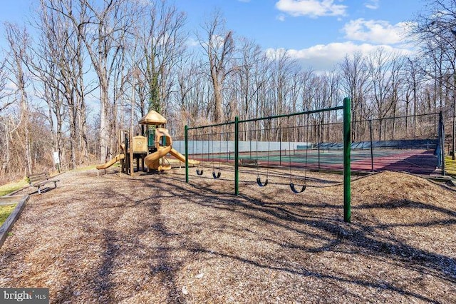 community playground with fence