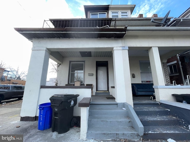 view of front of property with a porch