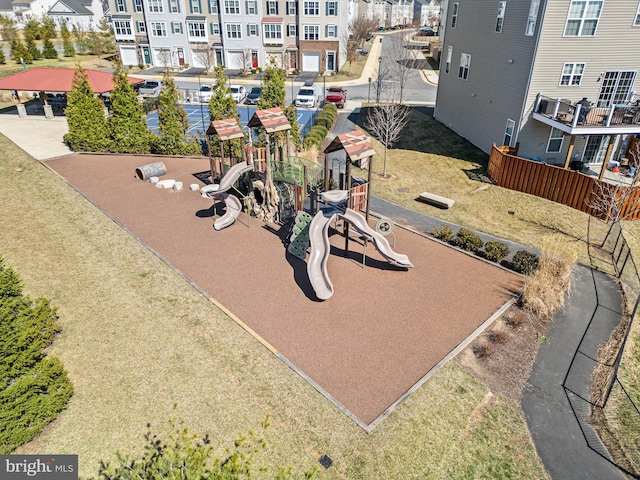 exterior space featuring playground community