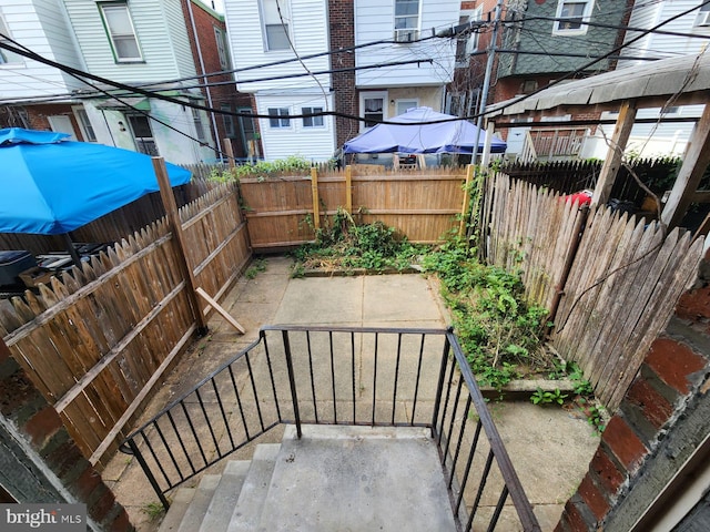 view of patio featuring a fenced backyard