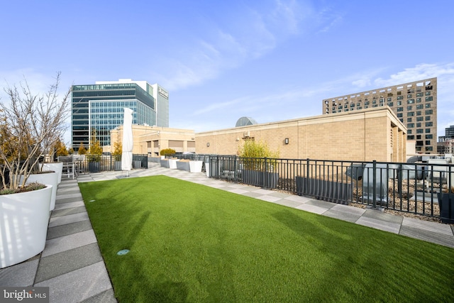 view of yard with fence