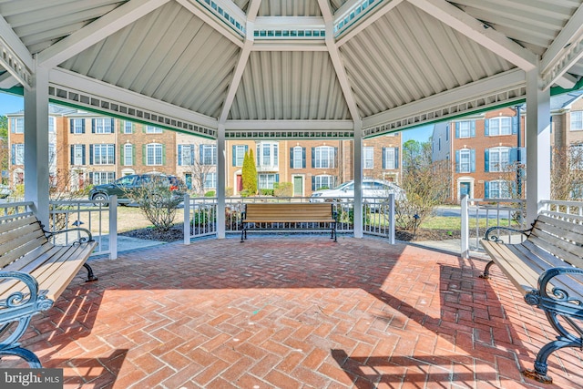 view of patio / terrace with a gazebo