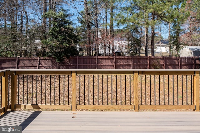 deck featuring fence