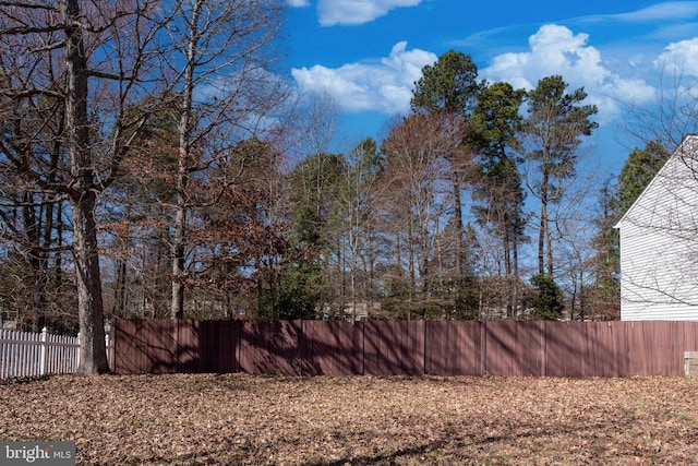 view of yard featuring fence