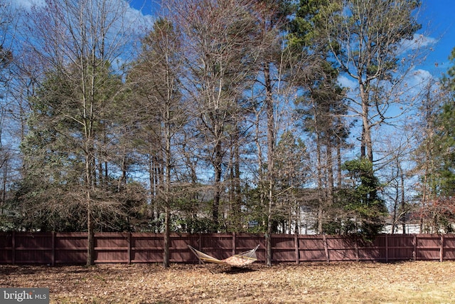 view of yard featuring fence private yard