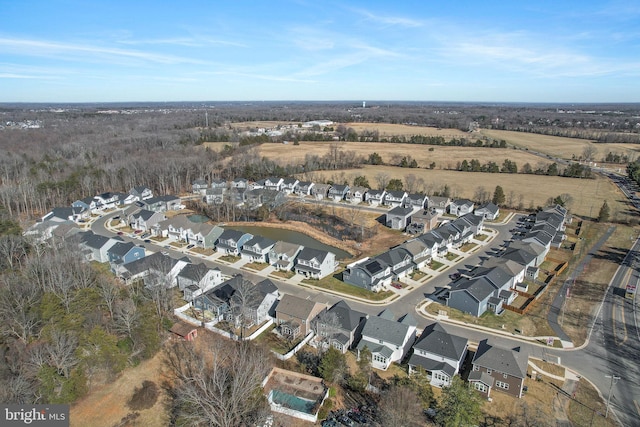 birds eye view of property with a residential view