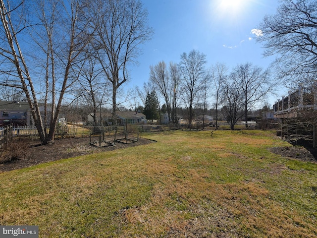 view of yard with fence