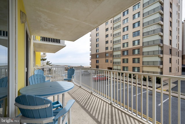 balcony with a water view