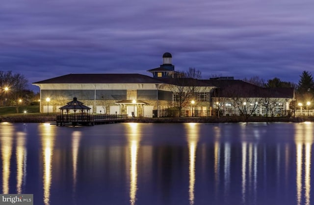 water view with a gazebo