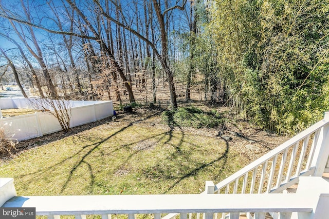 view of yard with fence