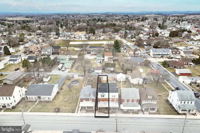 aerial view with a residential view