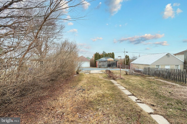 view of yard with fence