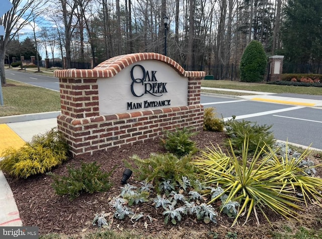 view of community sign