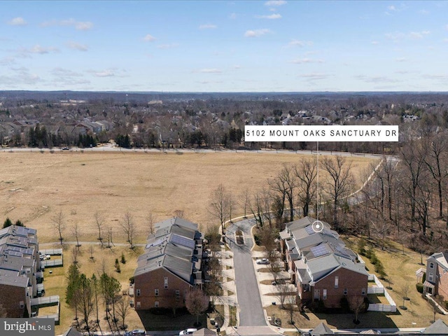 drone / aerial view with a rural view