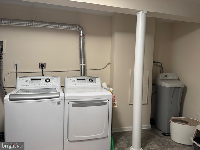 laundry area featuring washing machine and clothes dryer