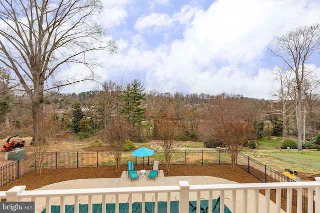 view of pool featuring fence private yard