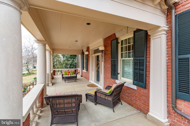 view of patio / terrace featuring covered porch