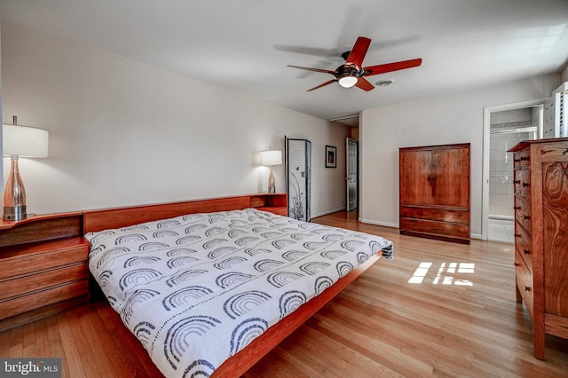 bedroom with light wood-type flooring