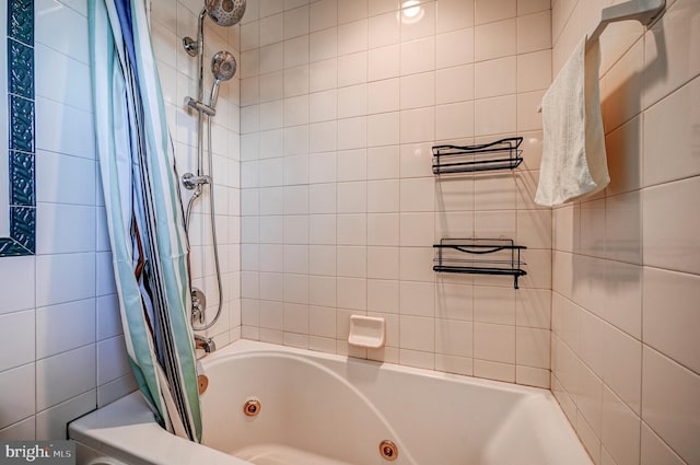 bathroom featuring a combined bath / shower with jetted tub