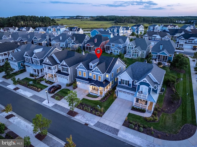 bird's eye view featuring a residential view