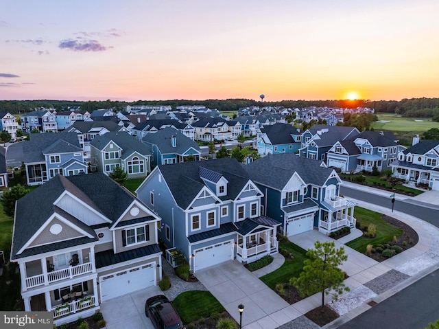 bird's eye view featuring a residential view