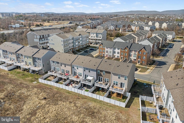 bird's eye view with a residential view