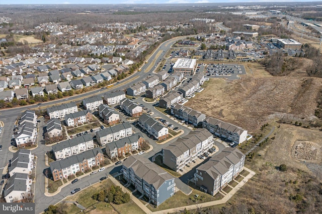 aerial view with a residential view